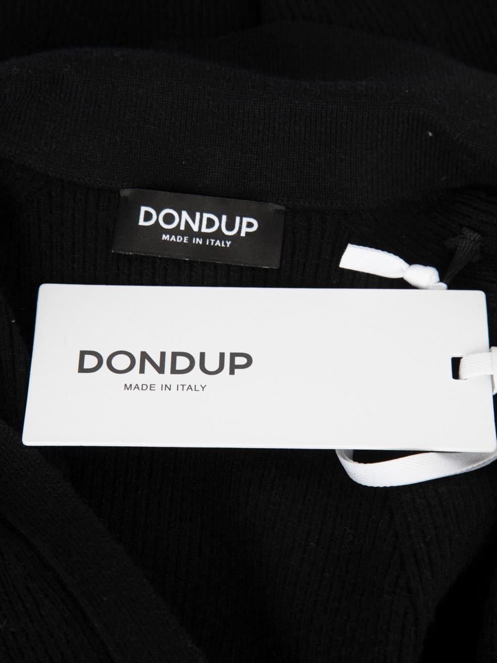 Dondup Schwarzes geripptes Longuette-Kleid Größe M im Angebot 1