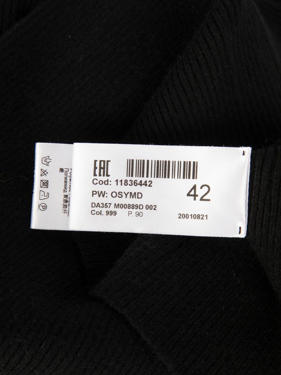 Dondup Schwarzes geripptes Longuette-Kleid Größe M im Angebot 2