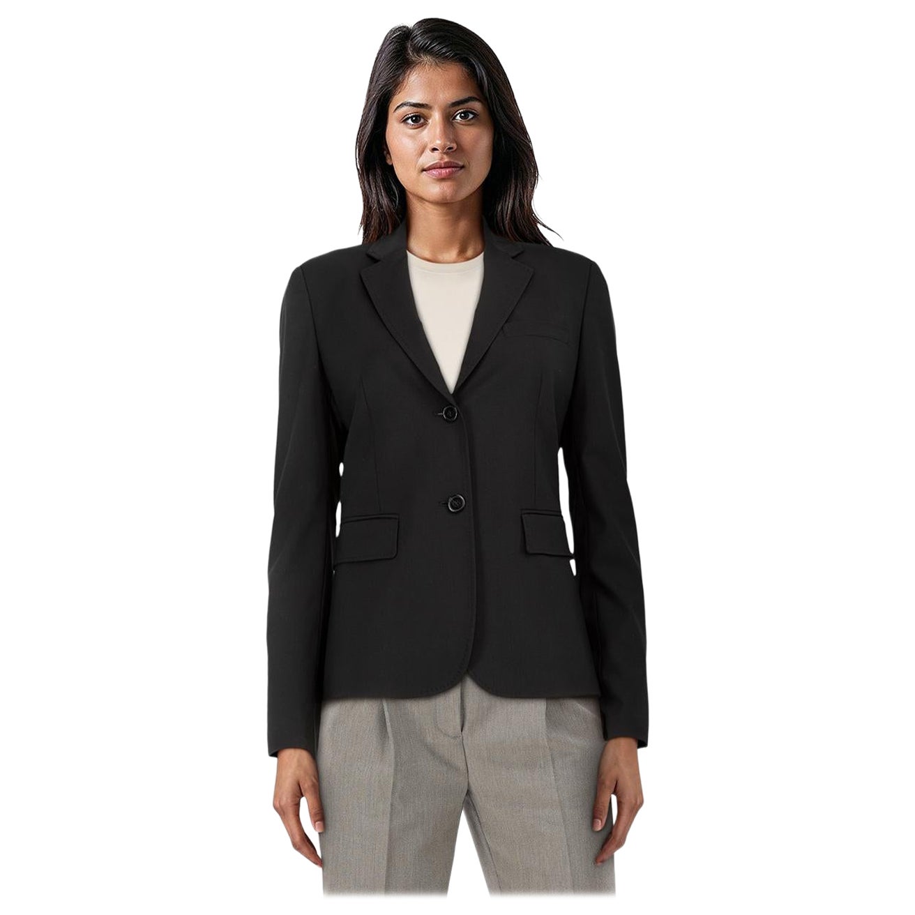 Dondup Black Satin Lapel Single Breasted Blazer Size M in vendita