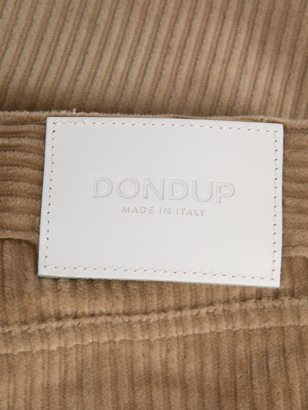 Women's Dondup Camel Brown Koons Velvet Trousers Size M For Sale