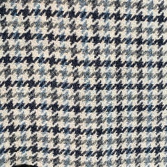 DONDUP Size 44 Grey Navy Houndstooth Wool Blend Single Breasted Notch Lapel Coat