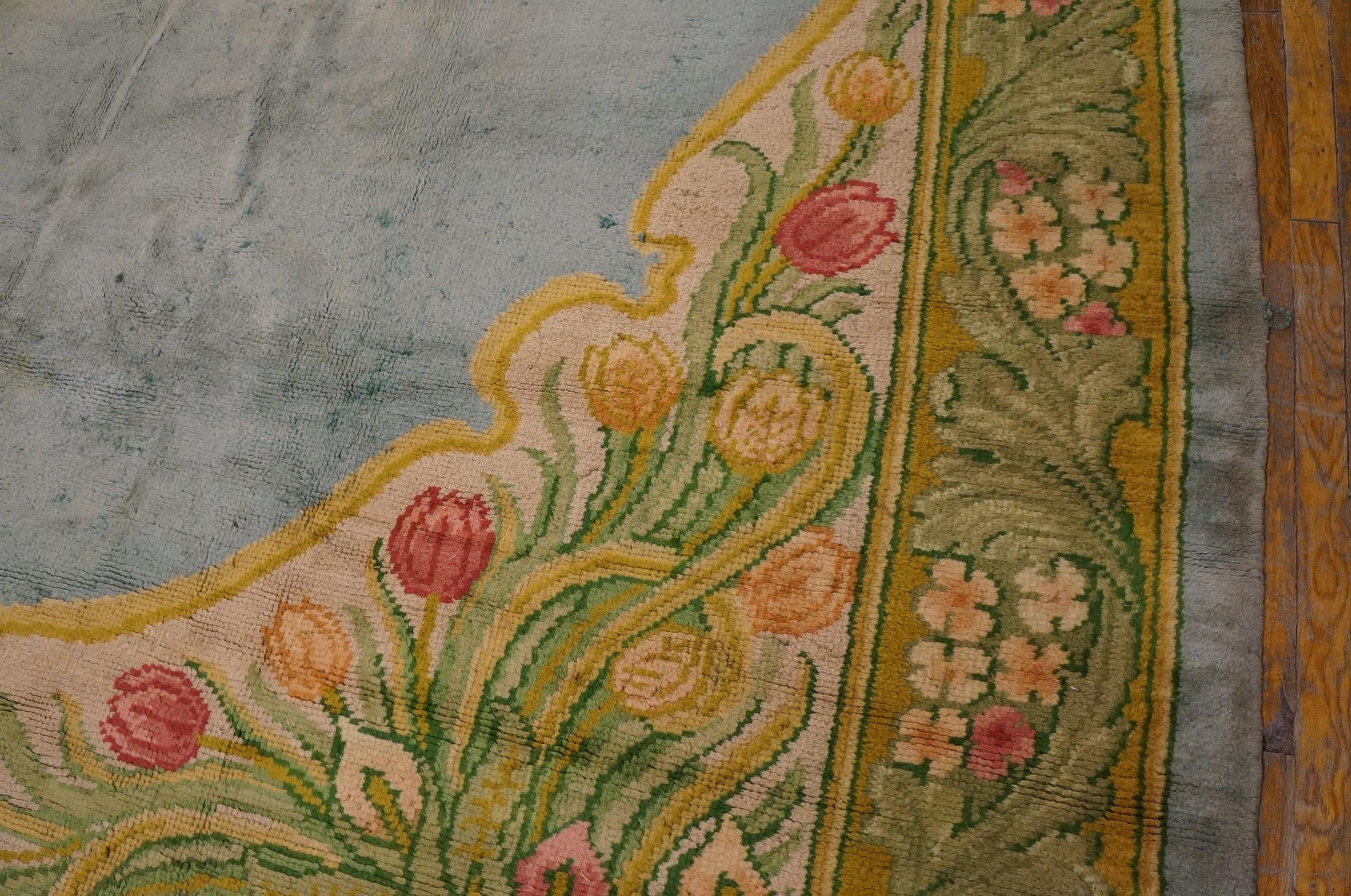 Irischer Donegal Arts & Crafts-Teppich des frühen 20. Jahrhunderts (12' x 15' - 366 x 457 ) (Handgeknüpft) im Angebot