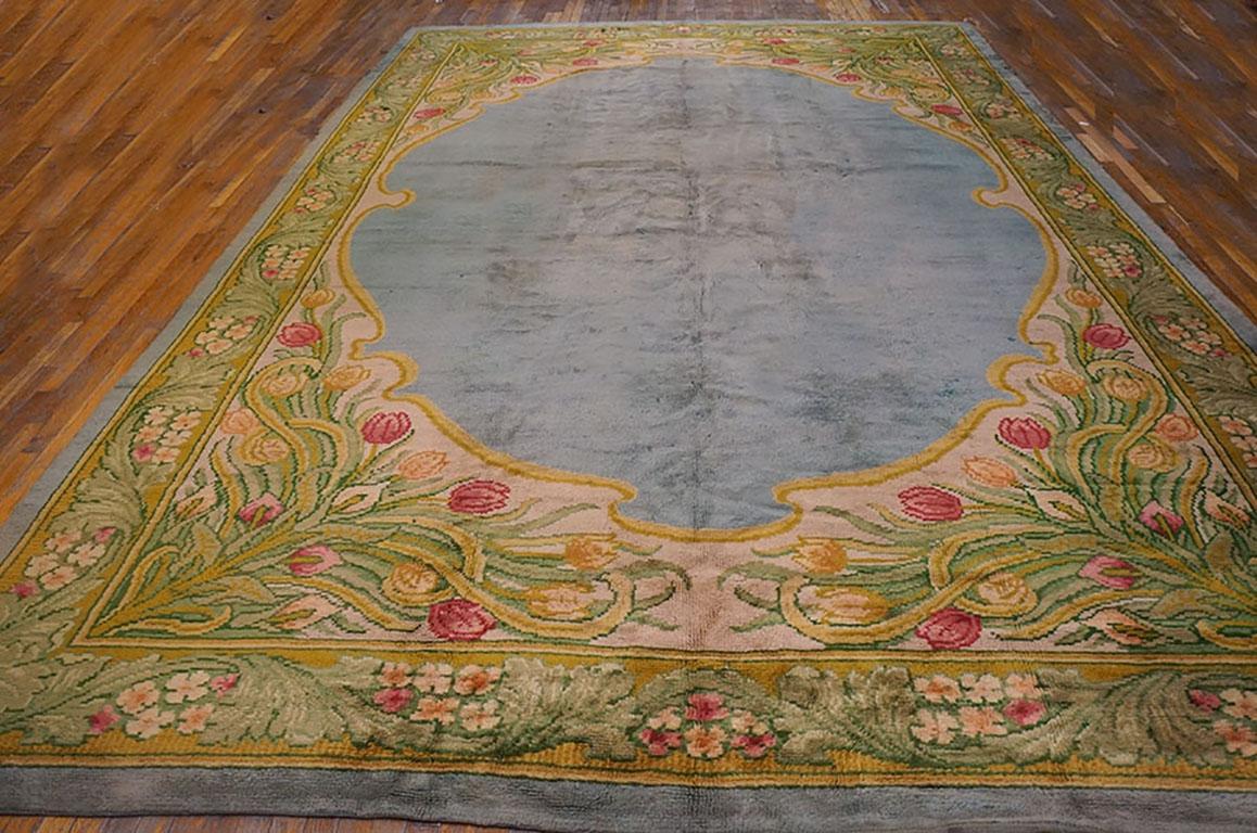 Arts and Crafts Early 20th Century Irish Donegal Arts & Crafts Carpet (12' x 15' - 366 x 457 ) For Sale