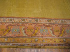 Delightful Mustard Color with Geometric Design Antique Donegal Arts & Crafts Rug