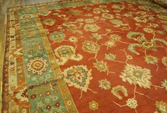 Sophisticated Red Color with Floral Design Antique Donegal Arts & Crafts Rug