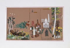 Washington, D.C., Cuadro en gouache firmado por Dong Kingman