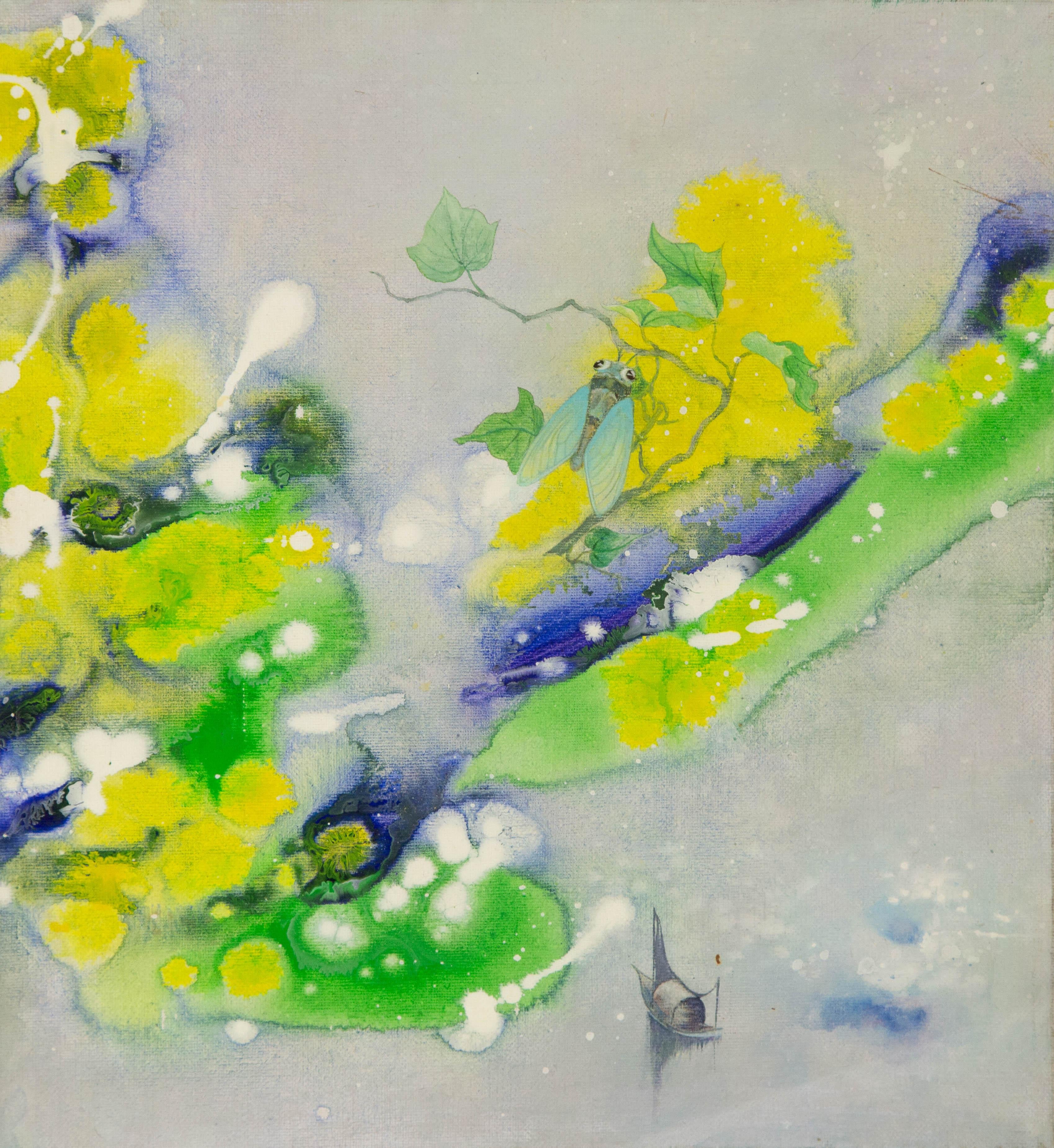 Dong Liu Abstract Original Mixed Media "Spring Bud"
