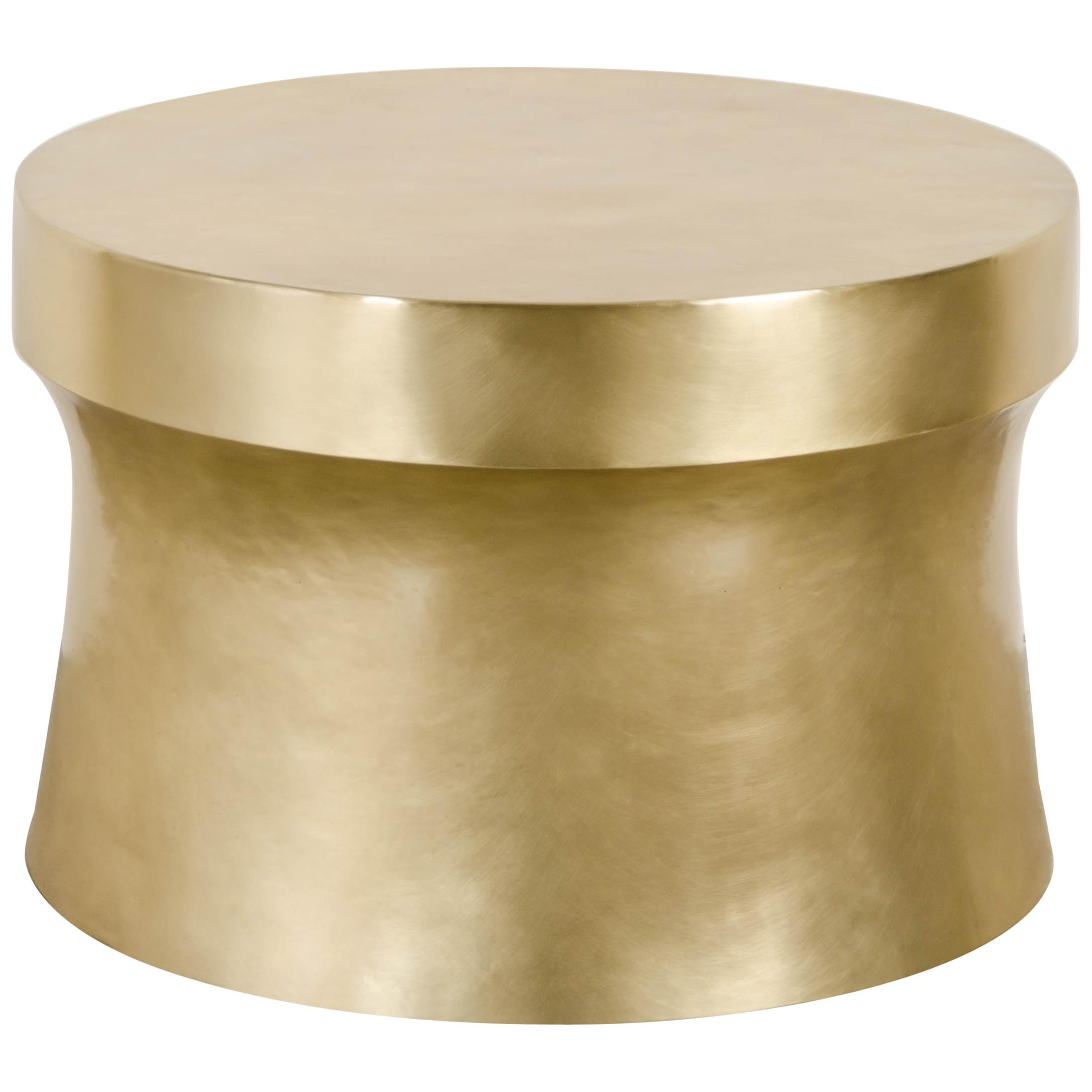 Dong Shan Table, Brass by Robert Kuo, Hand Repousse, Limited Edition For Sale