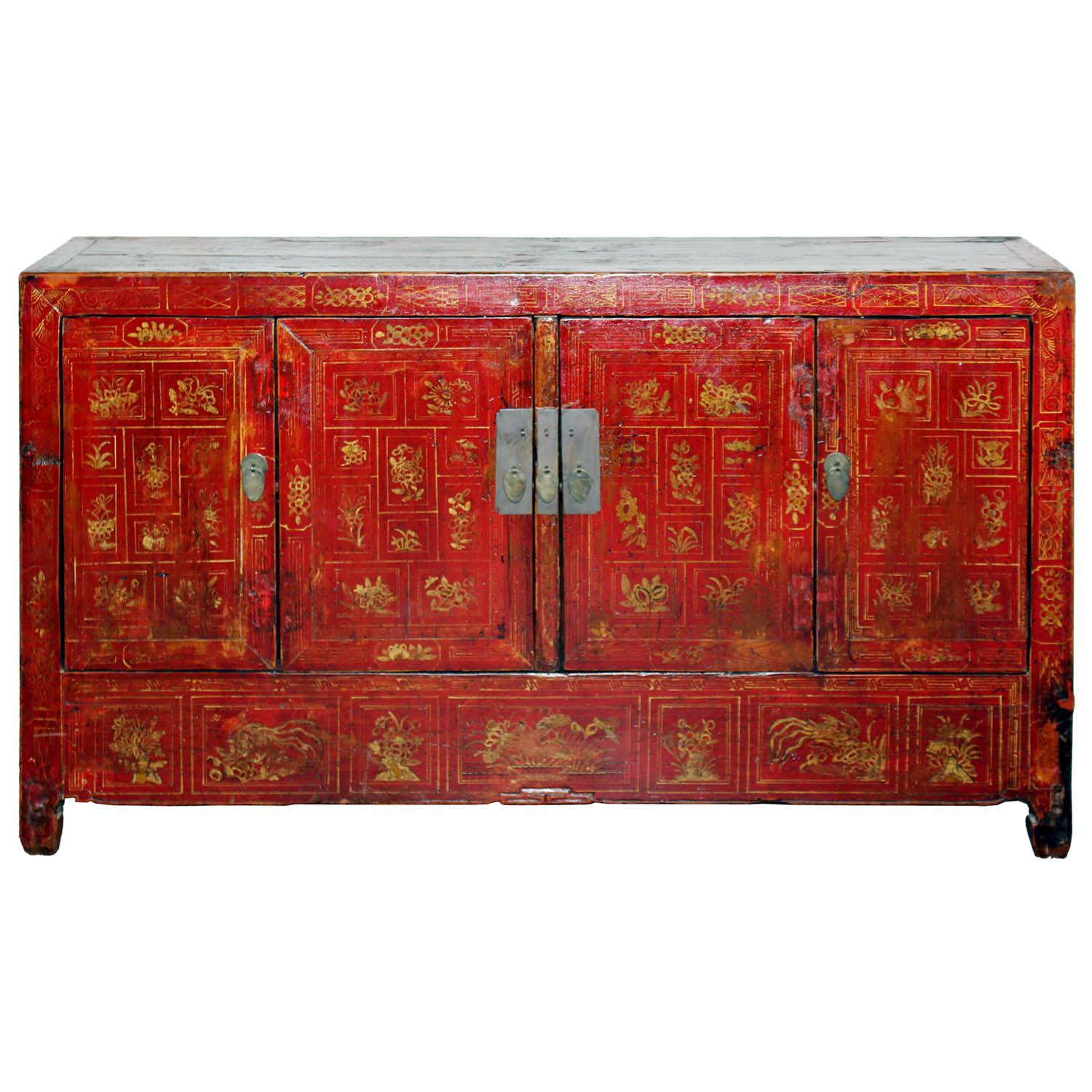 Dongbei Red Sideboard For Sale