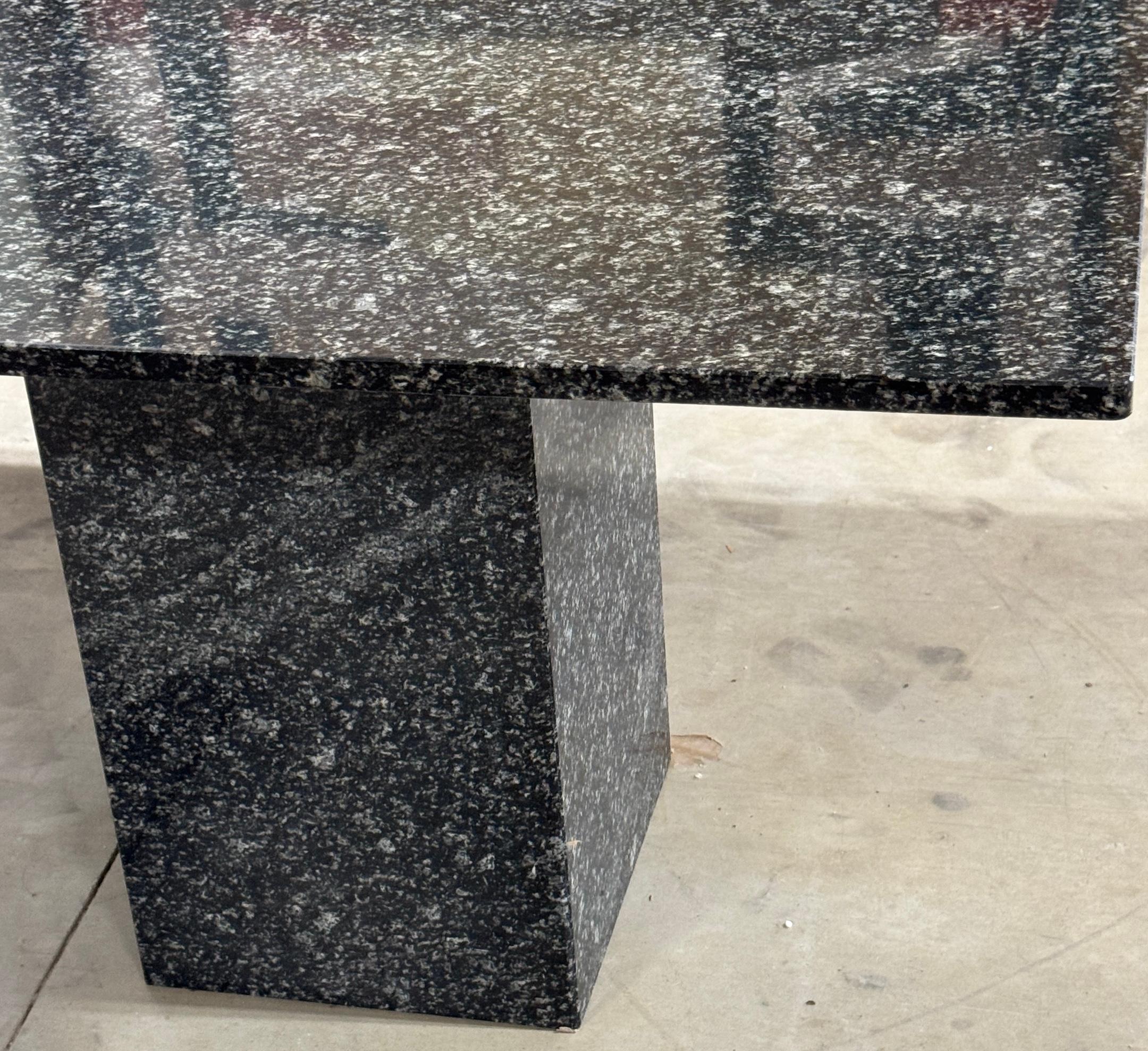 Table de salle à manger/bureau minimaliste Donghia en pierre vernie noire et blanche, Italie, années 80 en vente 2