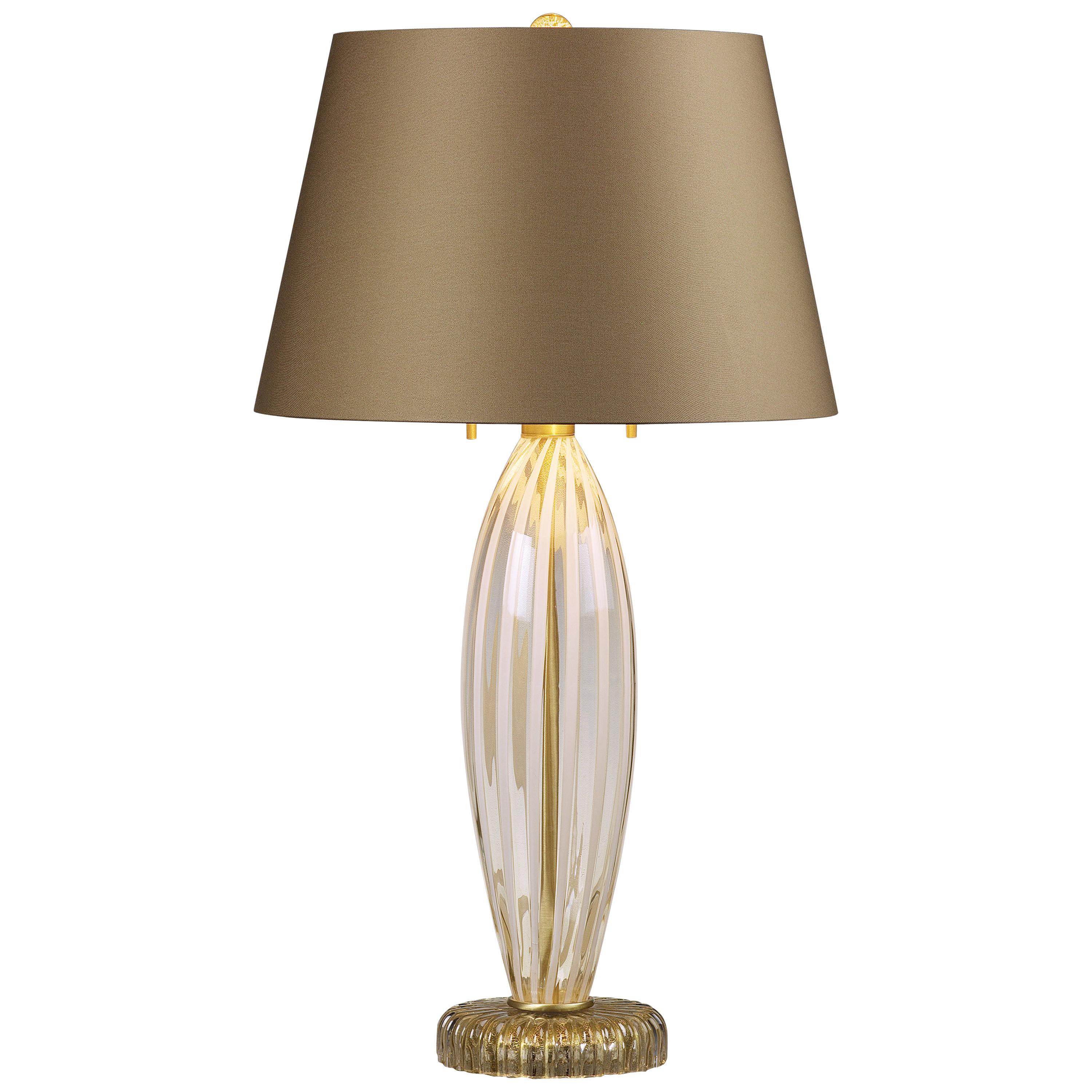 Donghia Bovolo Table Lamp and Shade, Murano Glass with Smoke Finish For Sale
