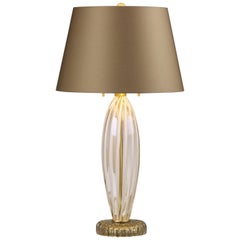 Donghia Bovolo Table Lamp and Shade, Murano Glass with Smoke Finish