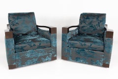 Donghia Contemporary Swivel Armchairs, Pair