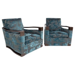 Donghia Contemporary Swivel Armchairs, Pair