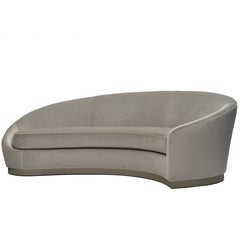 Donghia Curve Sofa in Gray Ash Mohair Velvet