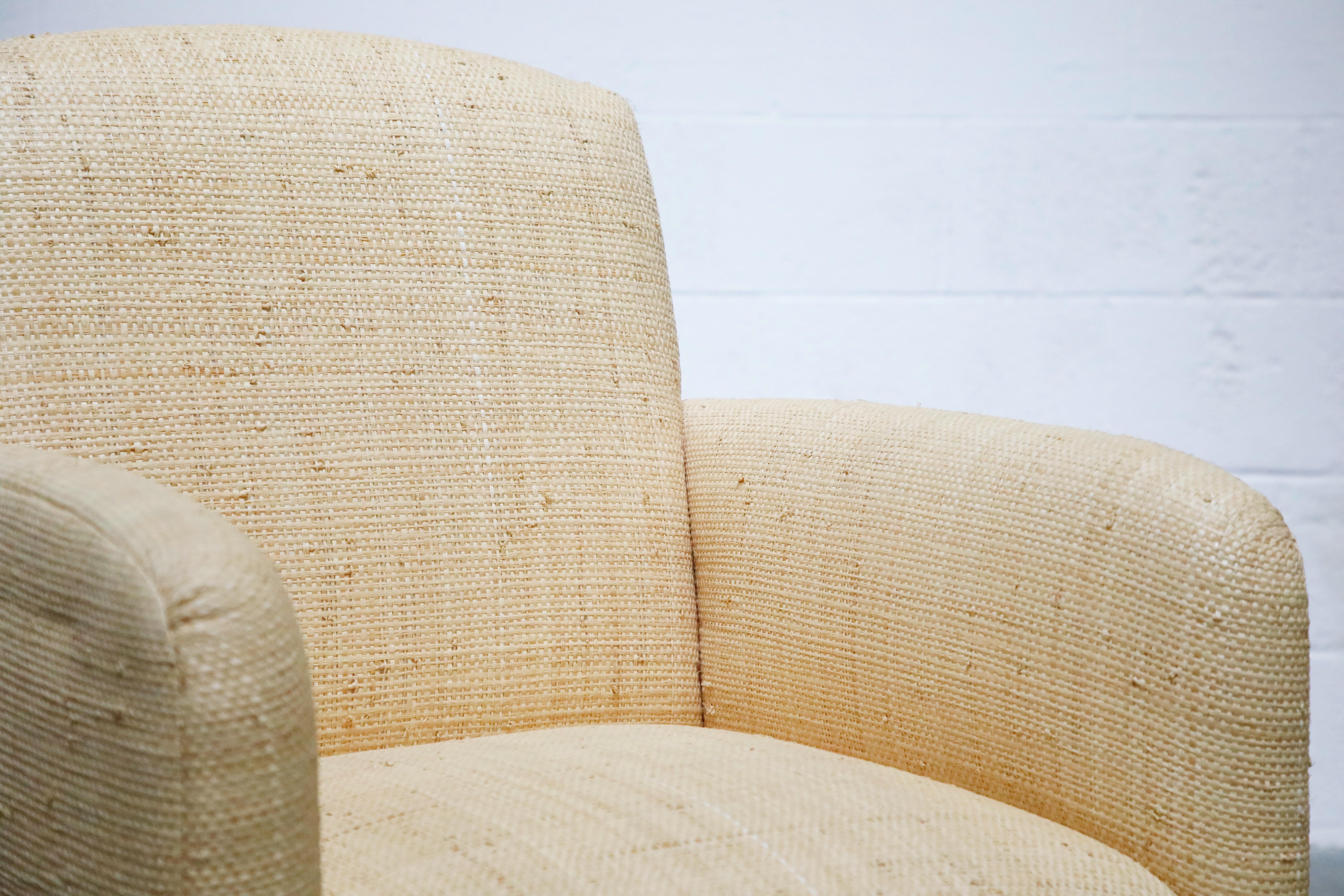 Donghia Custom Ordered Woven Grasscloth 'Plaza' Armchair, 1992 5