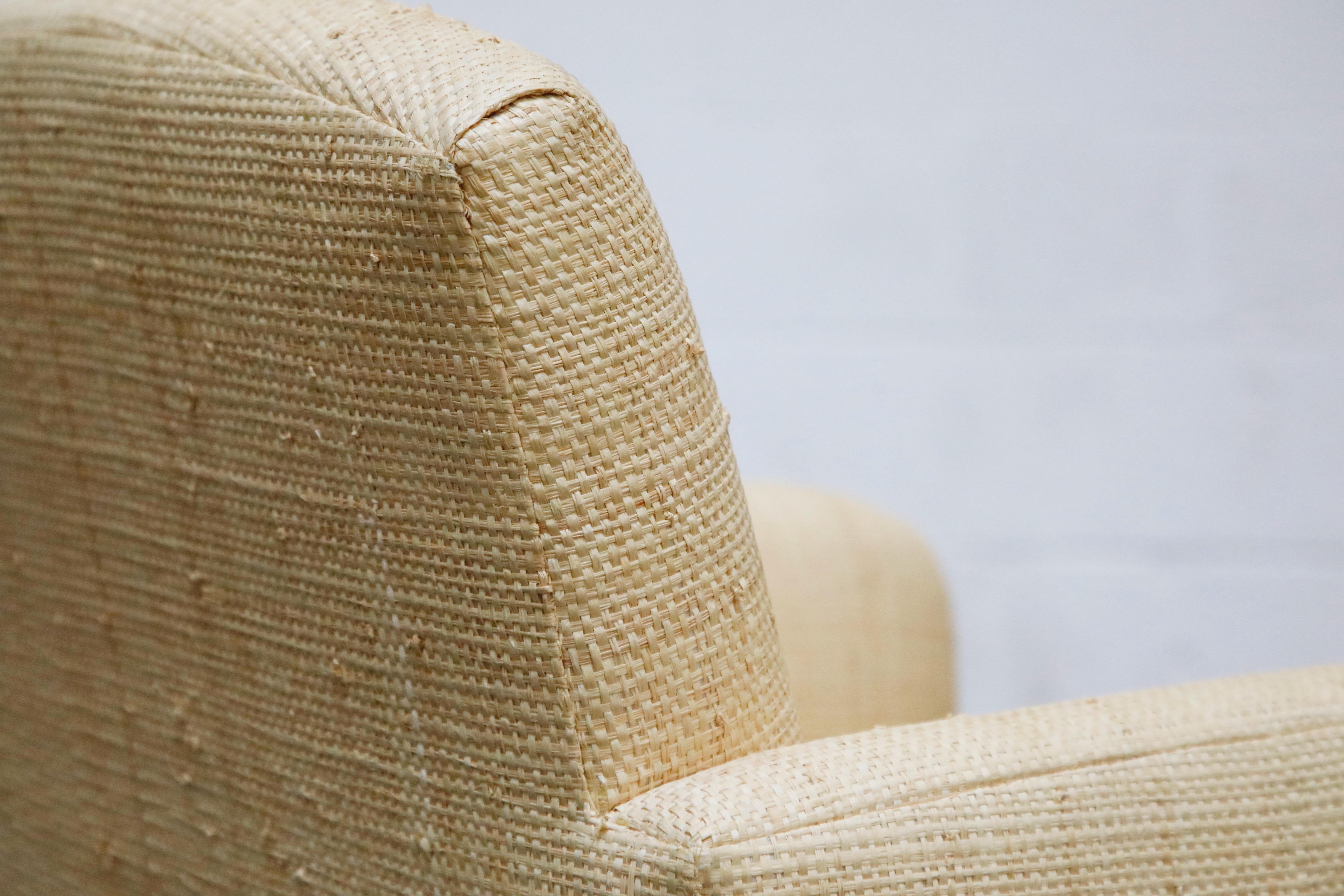 Donghia Custom Ordered Woven Grasscloth 'Plaza' Armchair, 1992 9