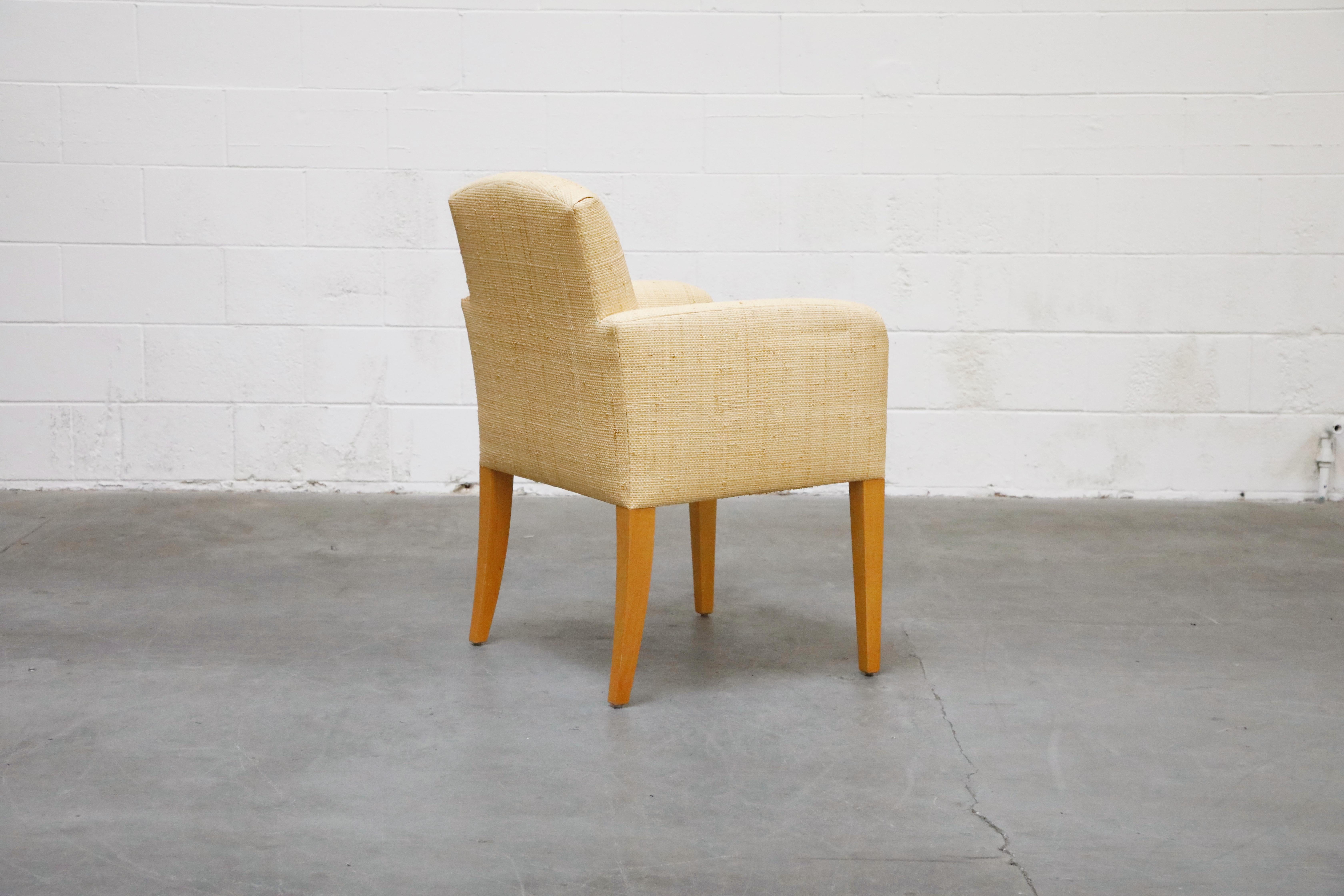 Late 20th Century Donghia Custom Ordered Woven Grasscloth 'Plaza' Armchair, 1992