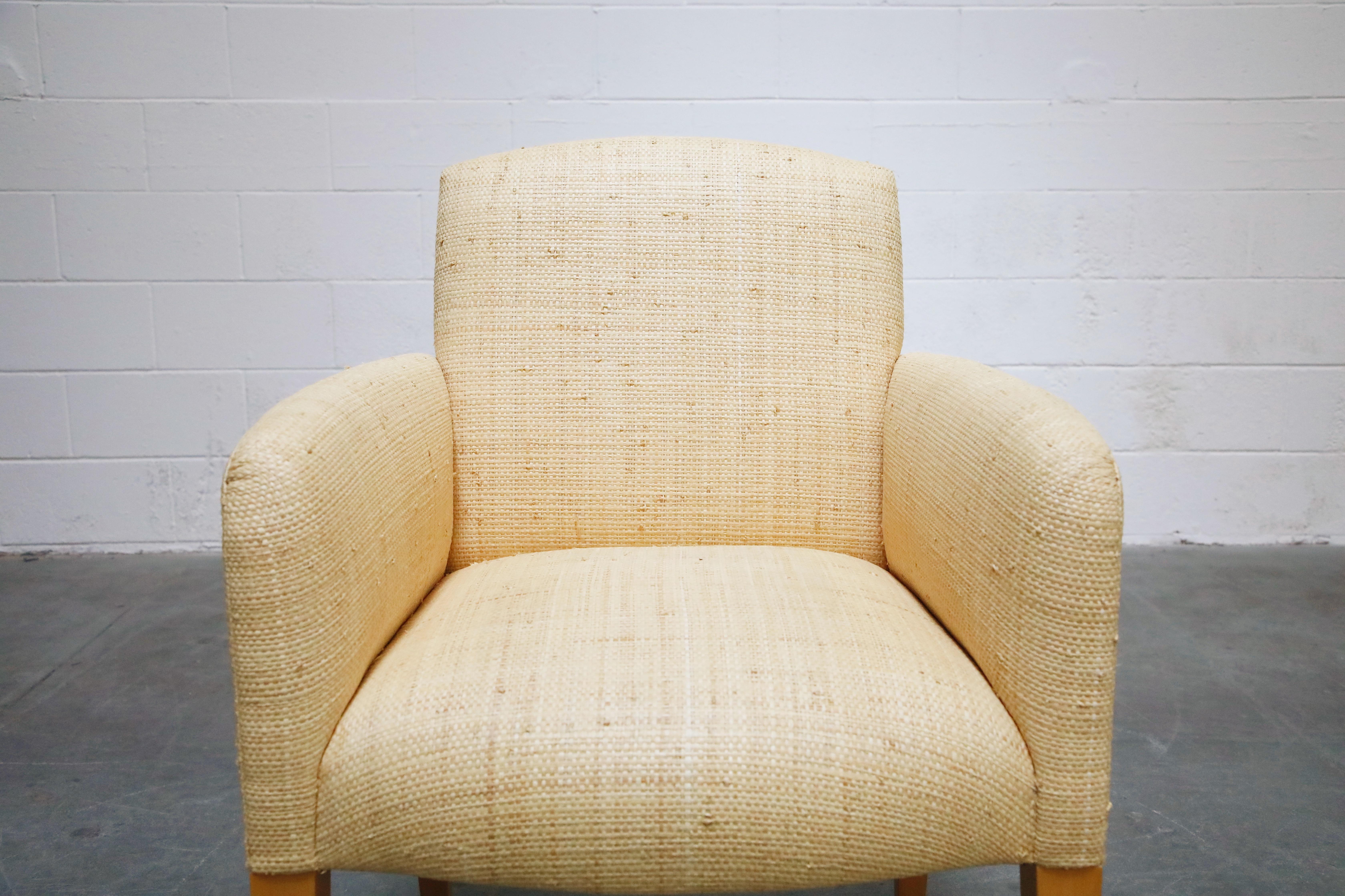 Donghia Custom Ordered Woven Grasscloth 'Plaza' Armchair, 1992 2