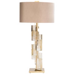 Donghia Esha Alta Lamp, Murano Gold Dust Glass with Gold-Plated Steel Frame