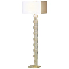 Donghia Esha Floor Lamp and Shade, Murano Glass in Gold Dust with Satin Finish