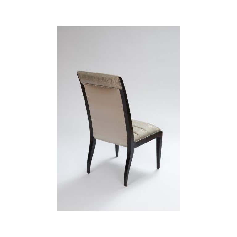 Modern Donghia Fiona Side Chair in Light Khaki Cotton Upholstery For Sale