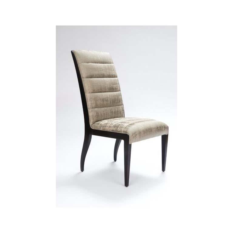 American Donghia Fiona Side Chair in Light Khaki Cotton Upholstery For Sale
