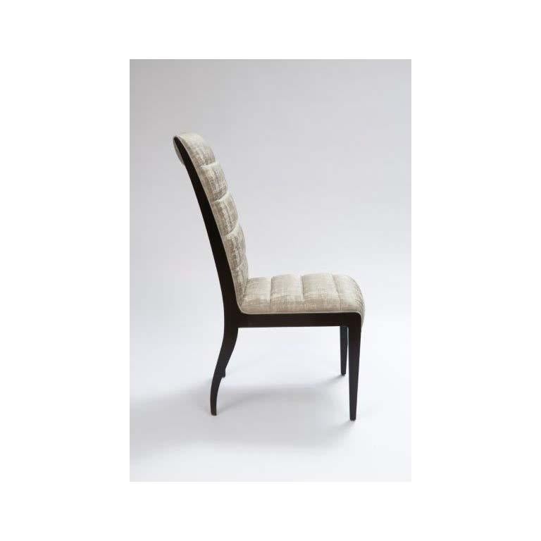 Donghia Fiona Side Chair in Light Khaki Cotton Upholstery In New Condition For Sale In New York, NY