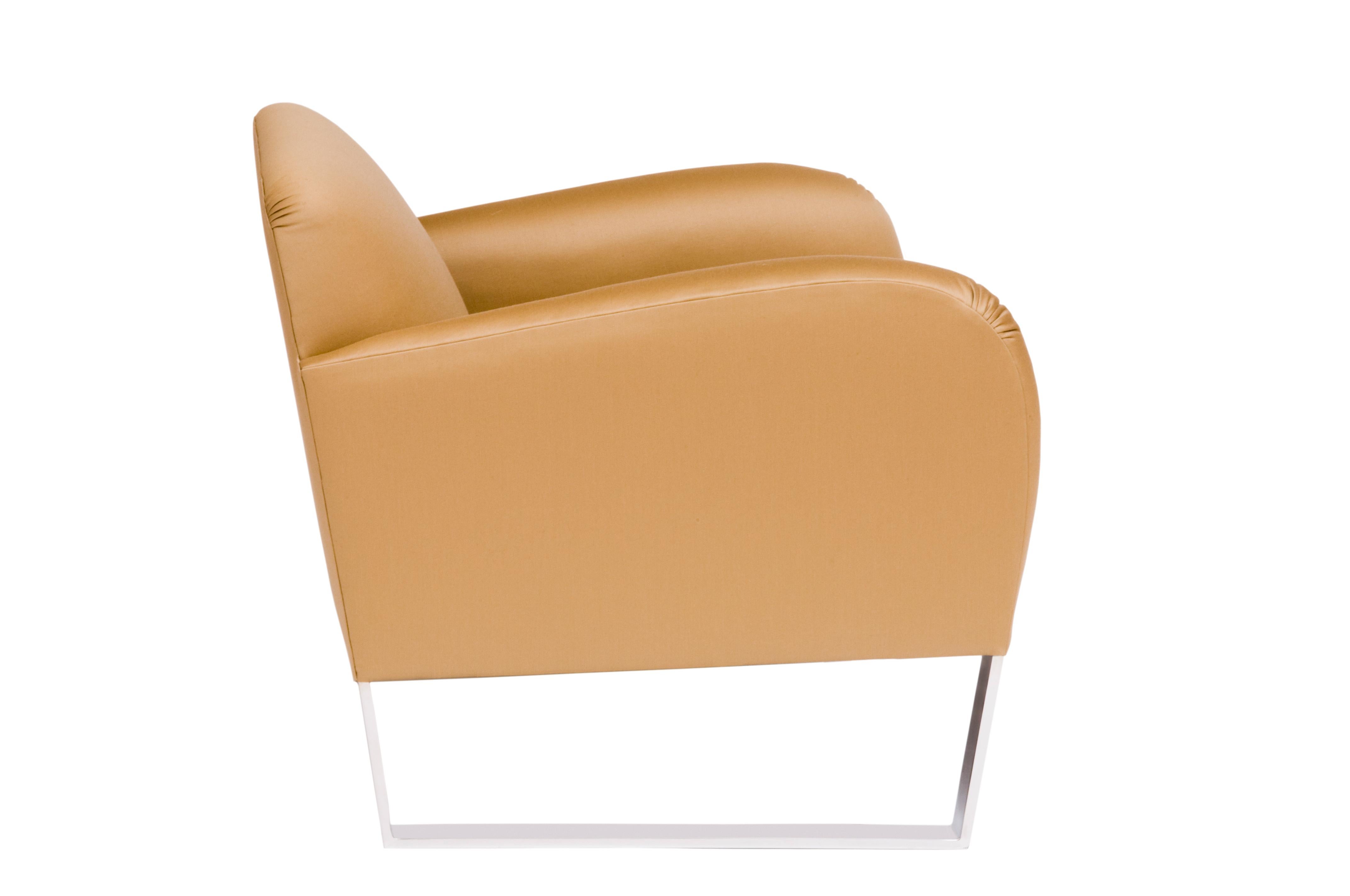 Modern Donghia Focal Chair in Camel Wool Upholstery For Sale