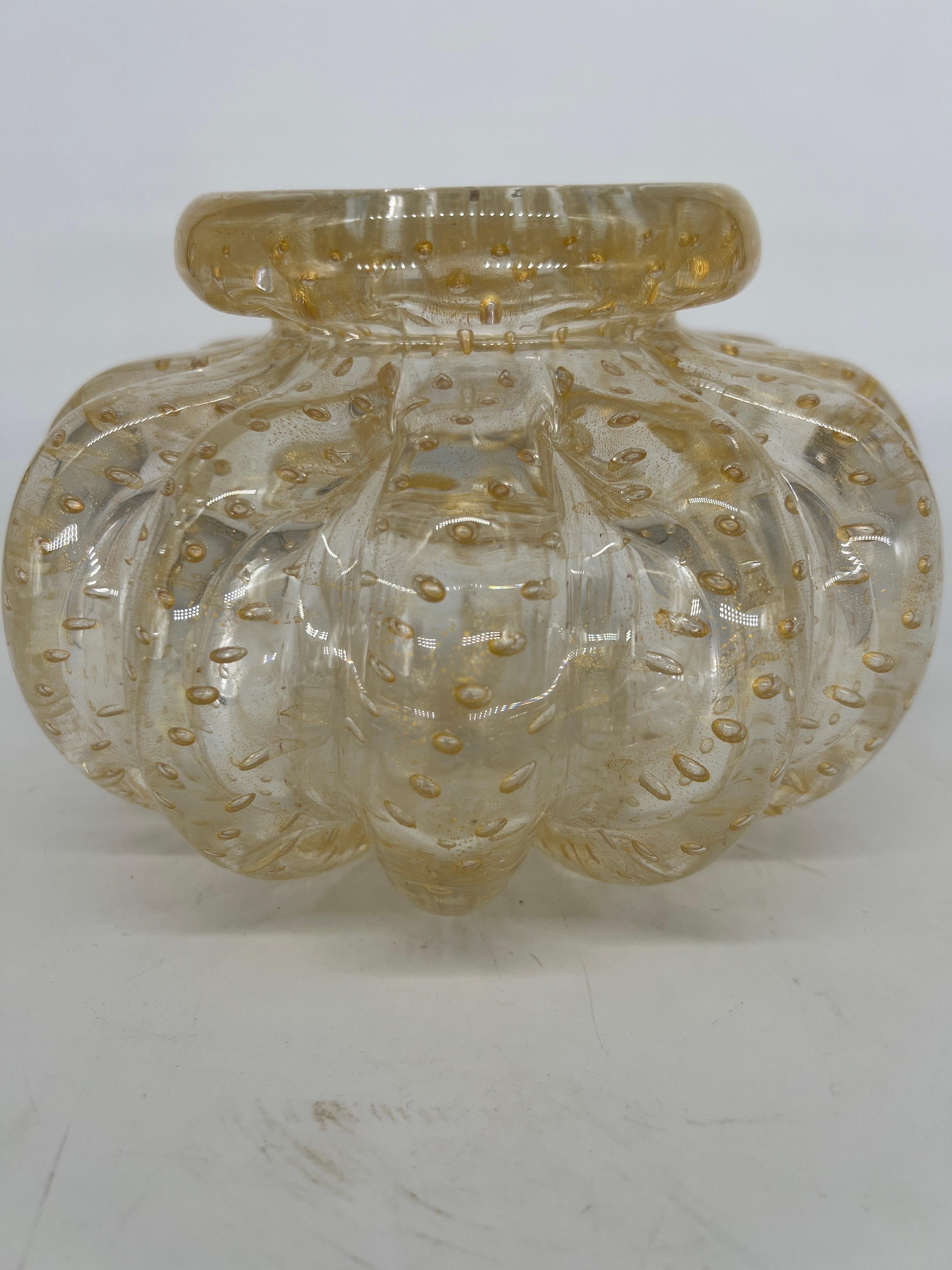 20ième siècle Vase en verre de Murano italien Donghia en vente