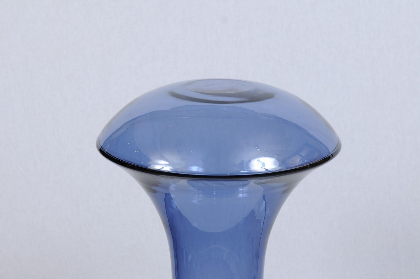 Donghia Large Blue Italian Murano Glass Vase For Sale 5