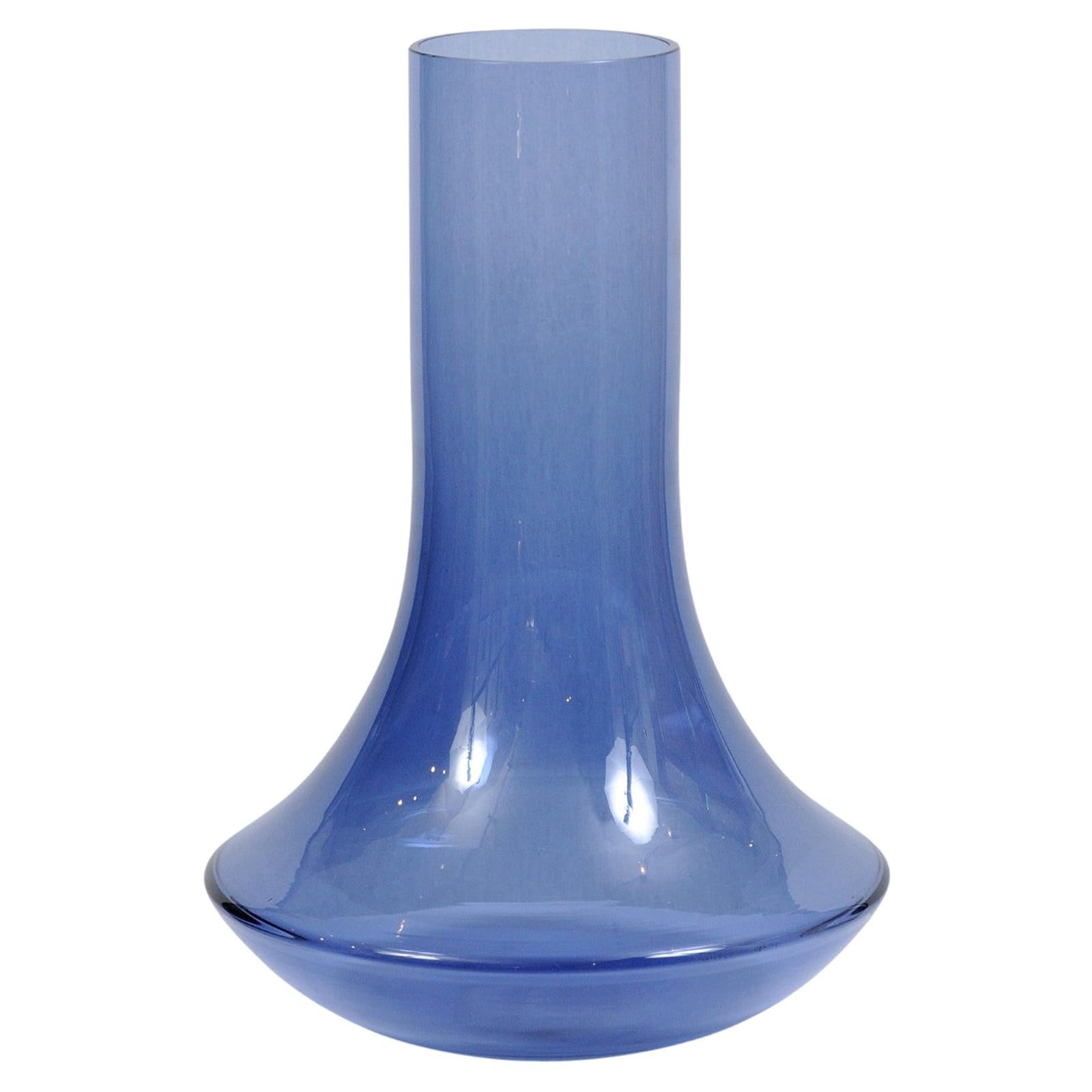 Donghia Large Blue Italian Murano Glass Vase For Sale