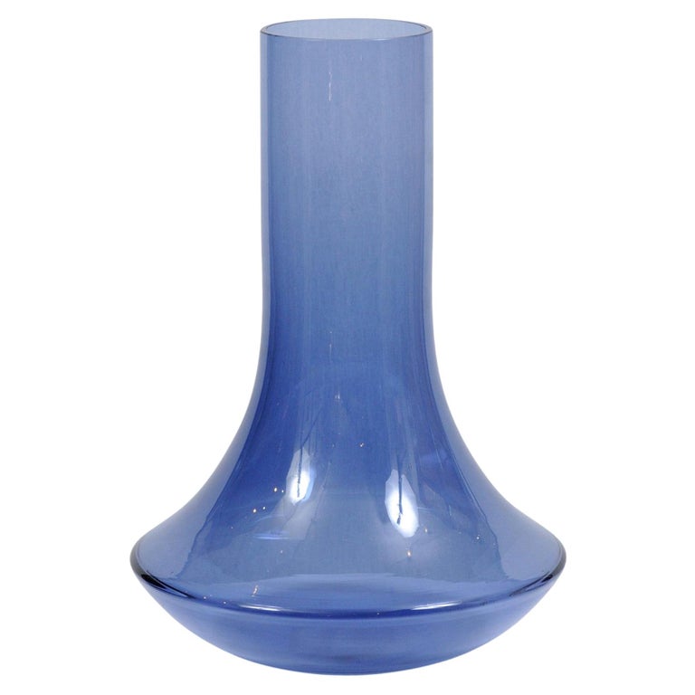 Donghia Large Blue Italian Murano Glass Vase For Sale at 1stDibs