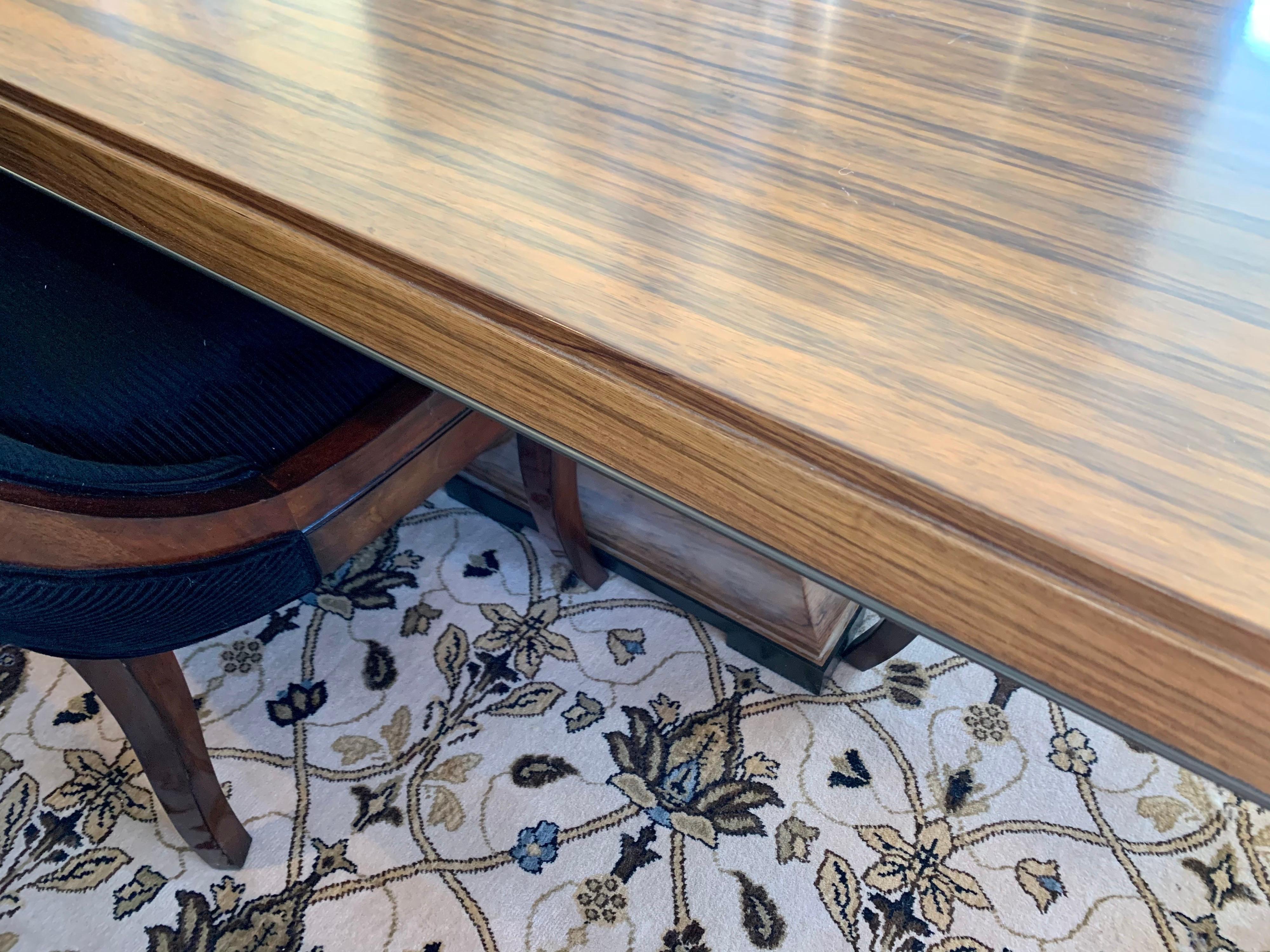 Donghia London Laurent Eight Foot Dining Room Table and Six Henredon Chairs 1