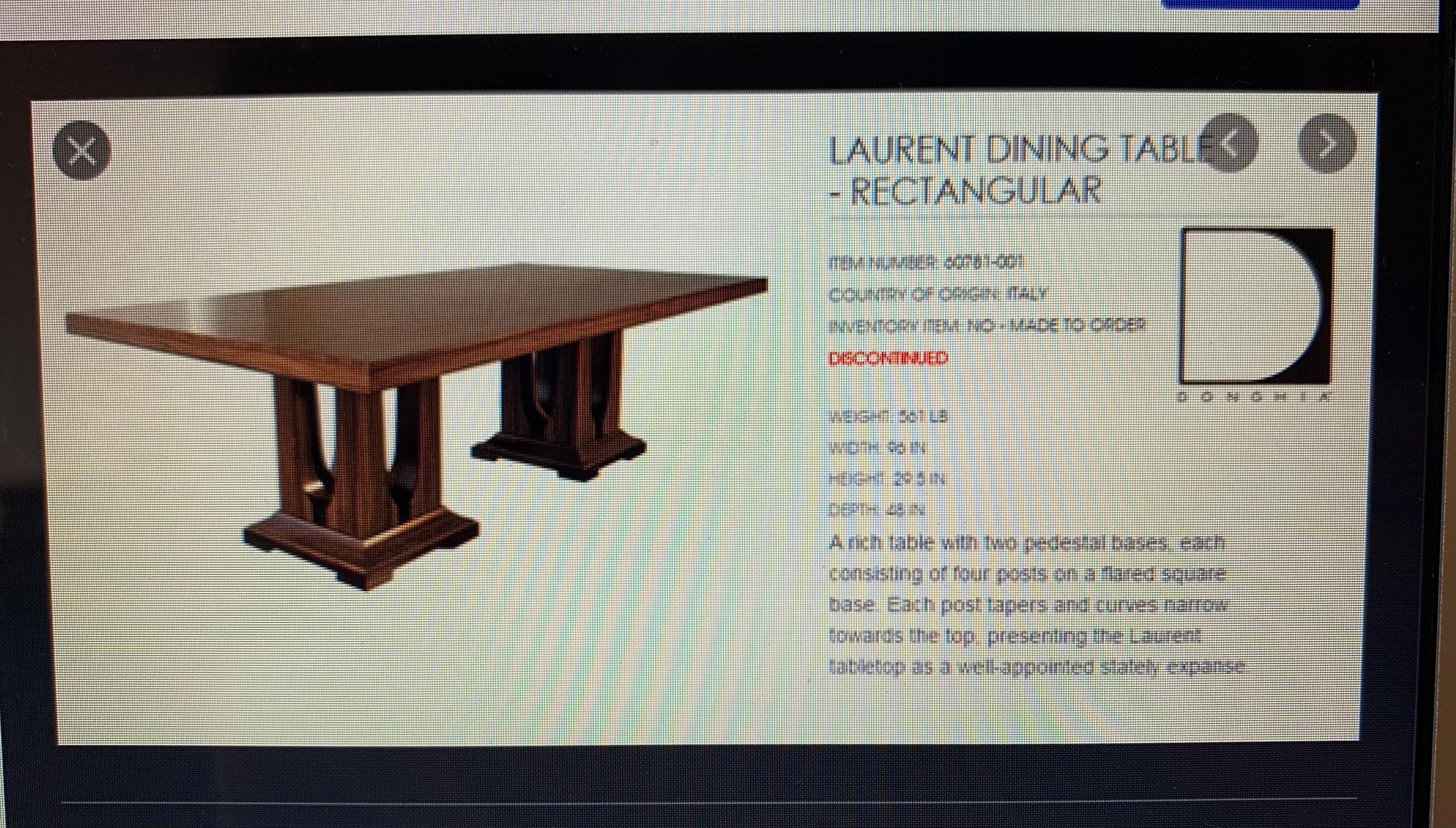 Donghia London Laurent Eight Foot Dining Room Table and Six Henredon Chairs 4