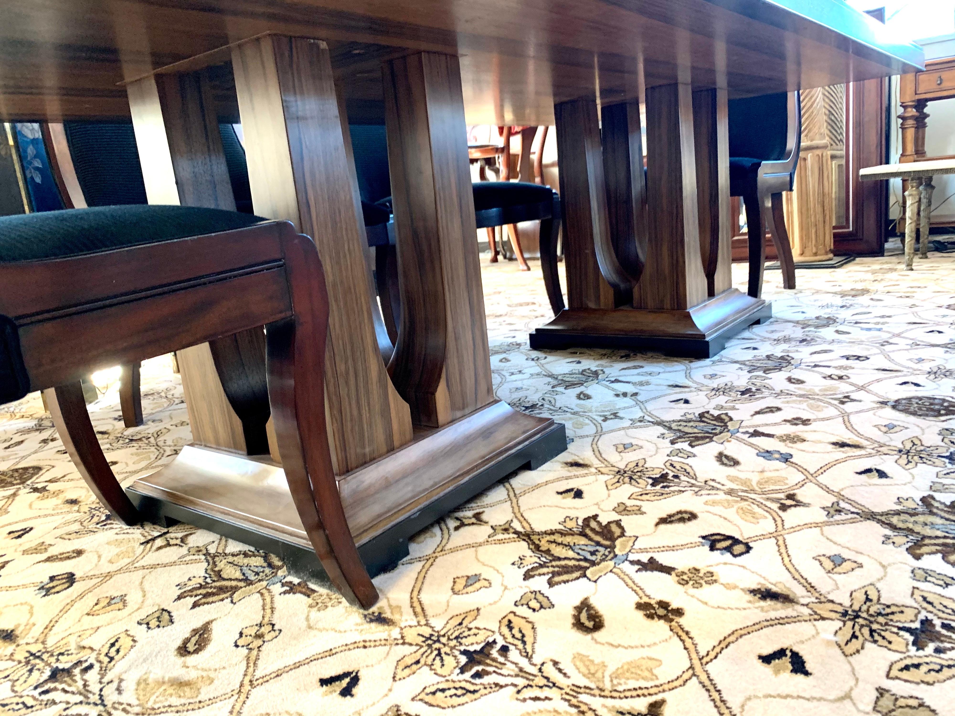 Italian Donghia London Laurent Eight Foot Dining Room Table and Six Henredon Chairs