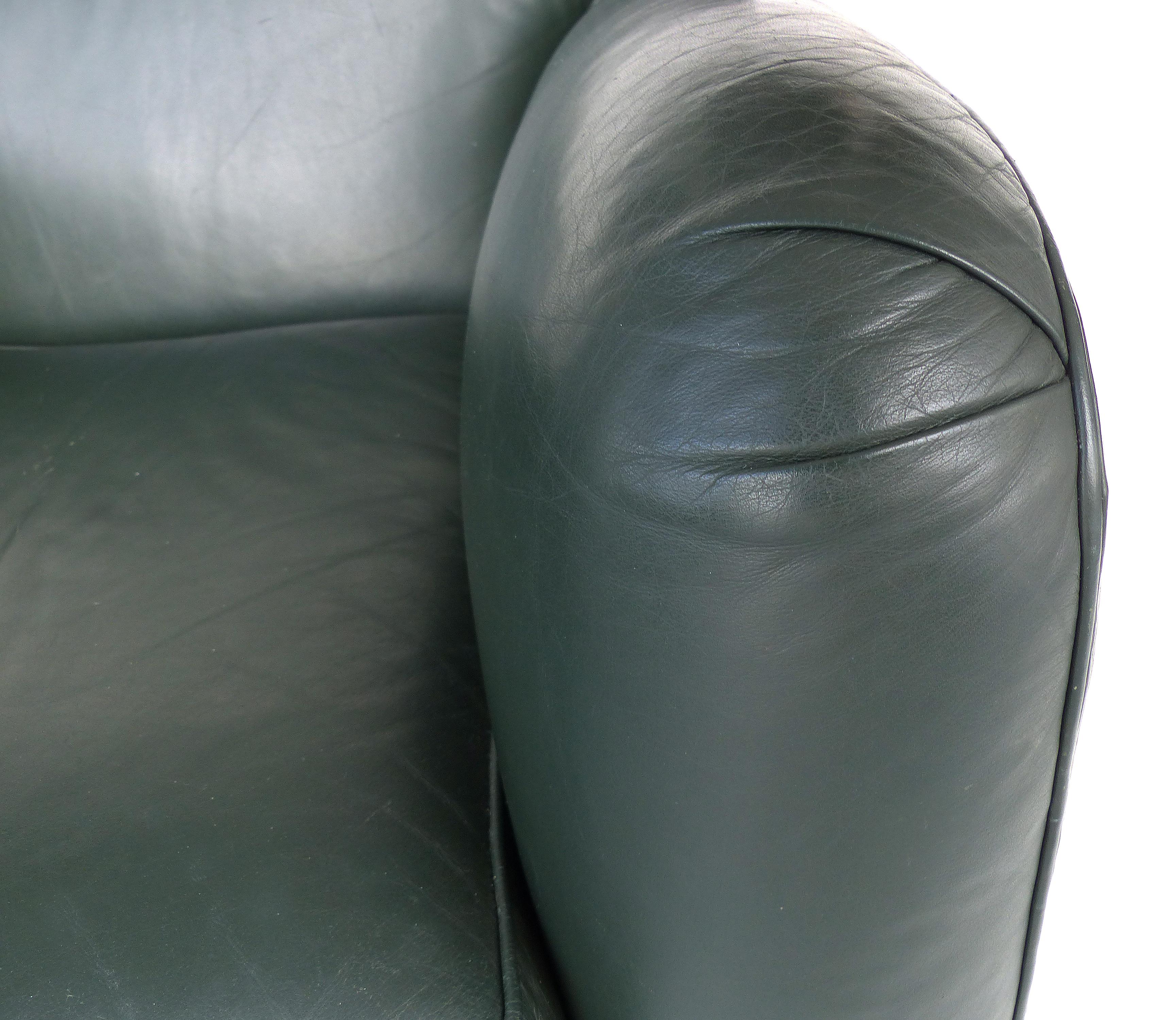 Donghia Leather Club Chairs from the Main Street Collection in Forest Green  1