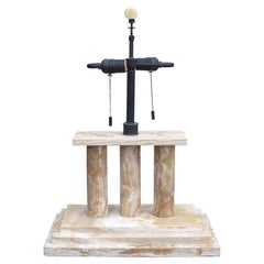 Donghia Marble Column Lamp, Labeled, circa 1970s