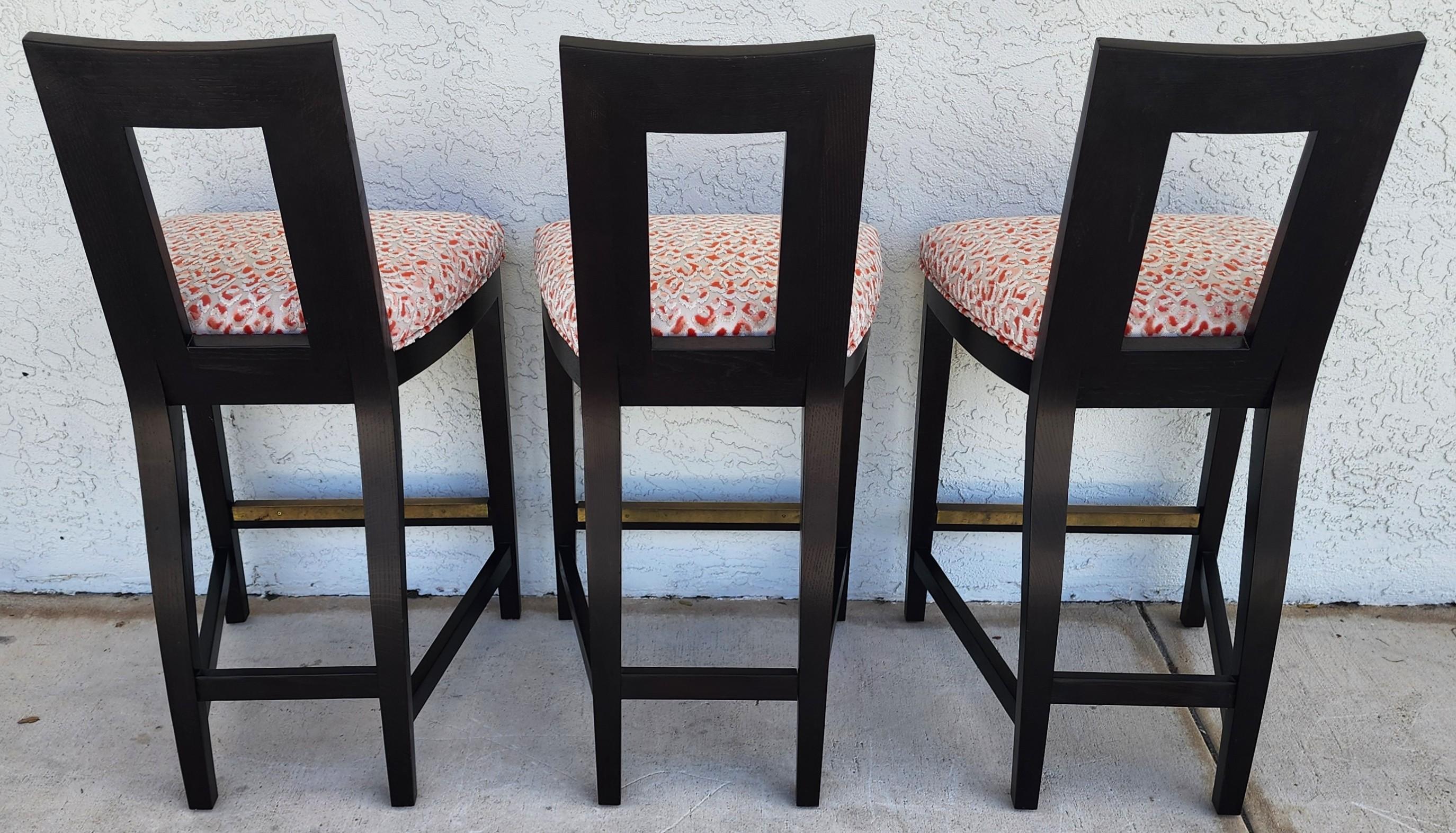 Donghia Margarita Bar Counter Stools Set of 3 In Good Condition For Sale In Lake Worth, FL