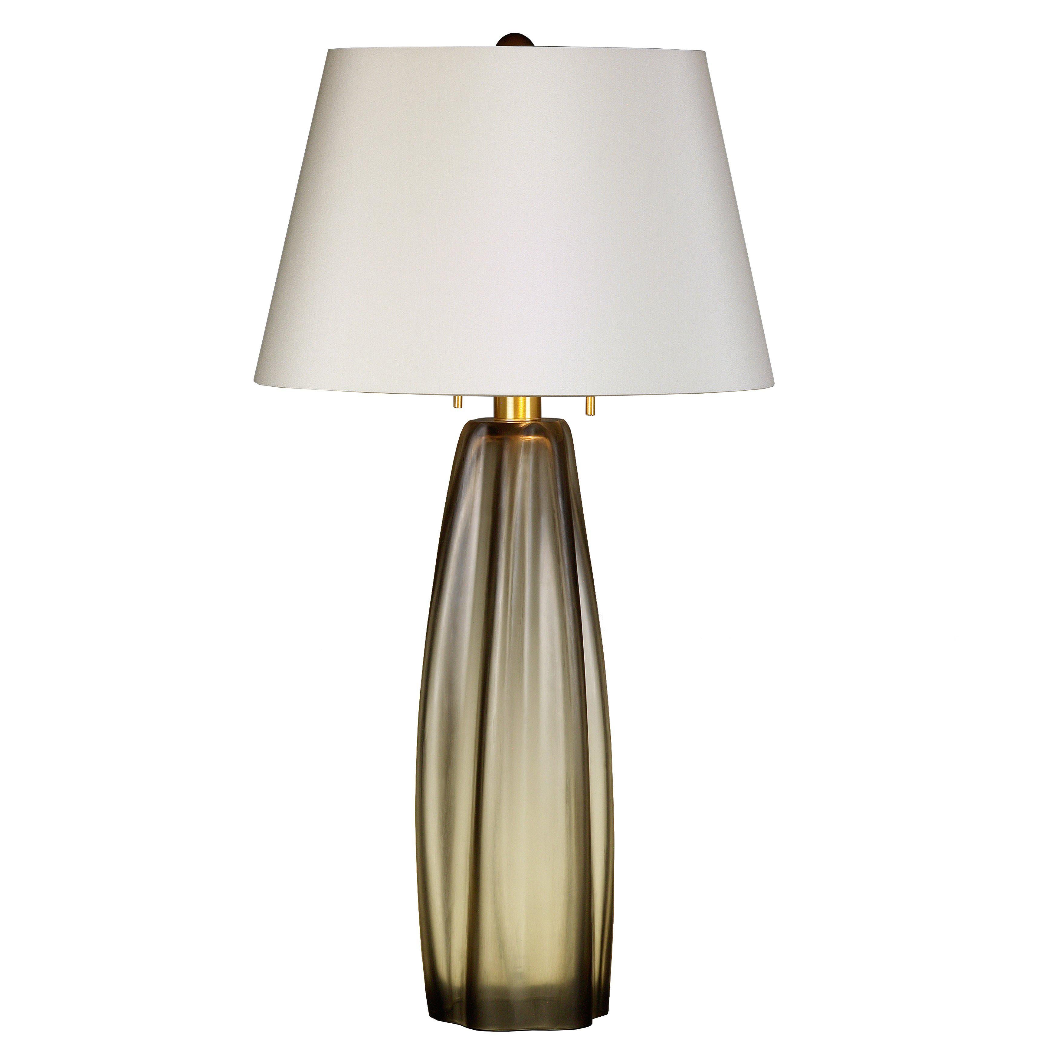 Donghia Margot Table Lamp and Shade, Murano Glass in Sepia with Satin Finish For Sale