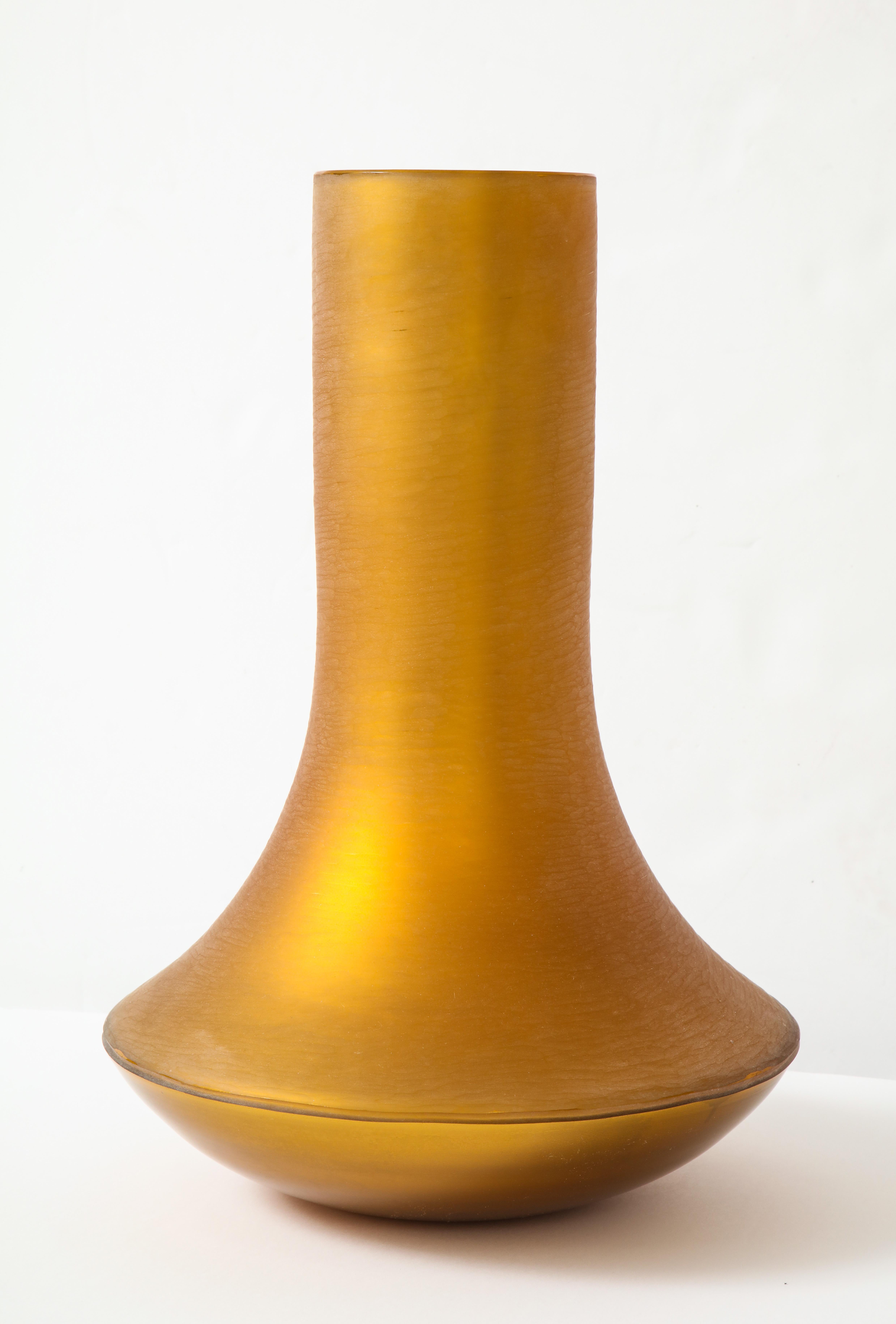 Modern Donghia Murano Matte Gold Glass Bouquet Vase