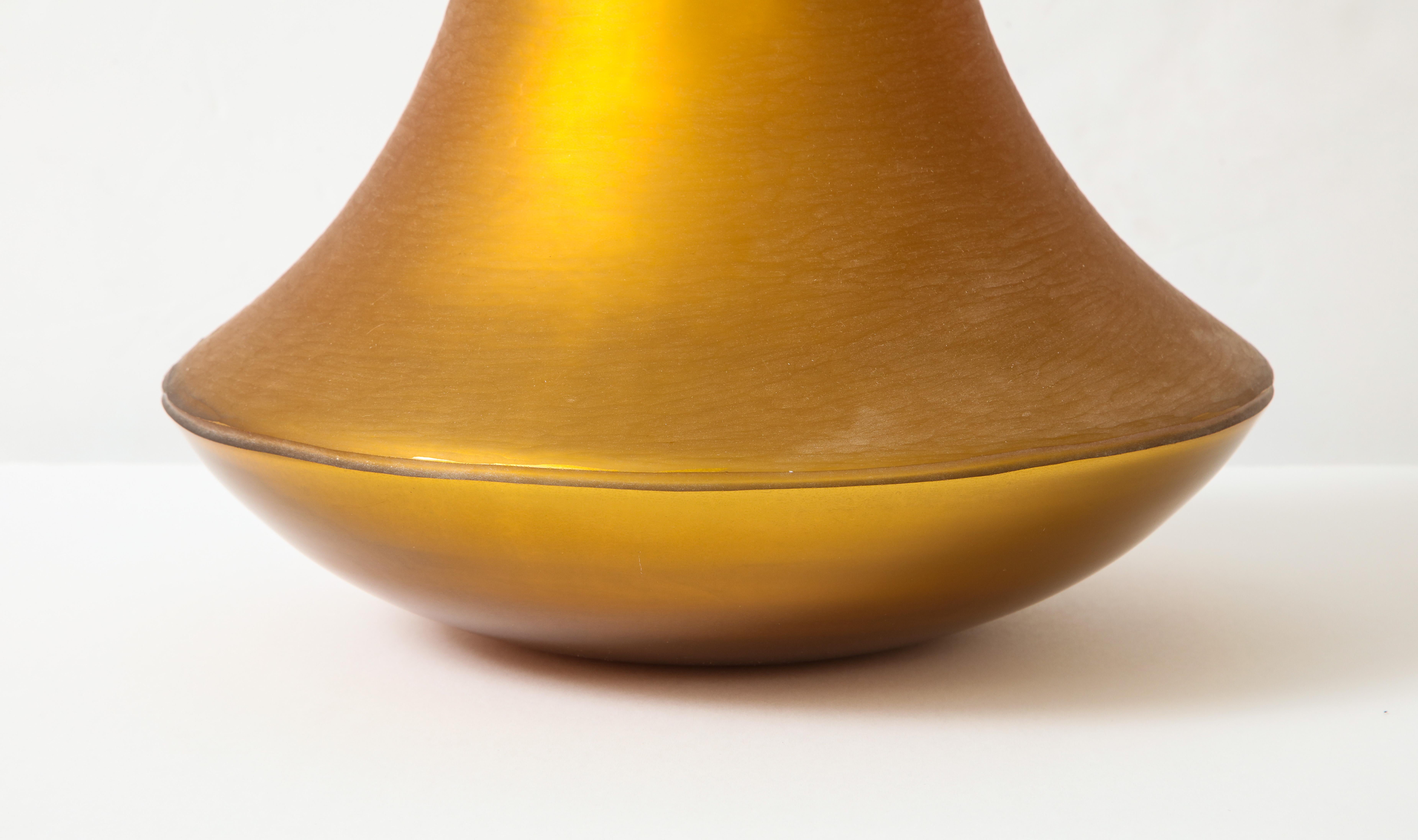 Donghia Murano Matte Gold Glass Bouquet Vase 2