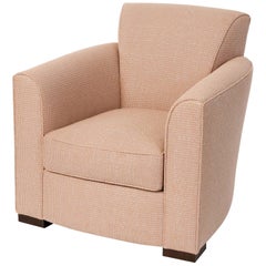 Donghia Noble Chair in Blush Pink Cotton Upholstery with Geometric Pattern