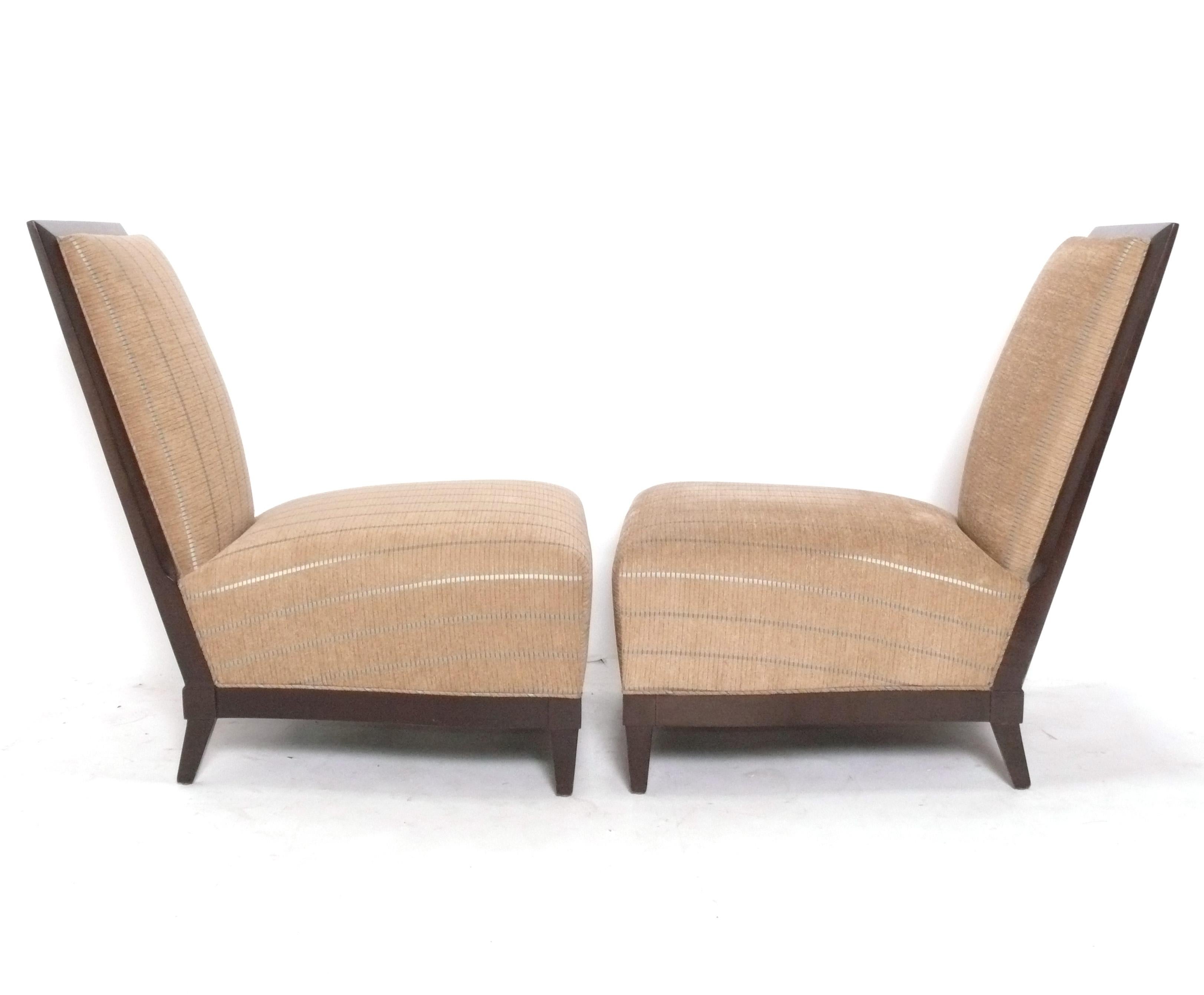 Mid-Century Modern Donghia Pair of Slipper Lounge Chairs designed by John Hutton Mid Century Style For Sale