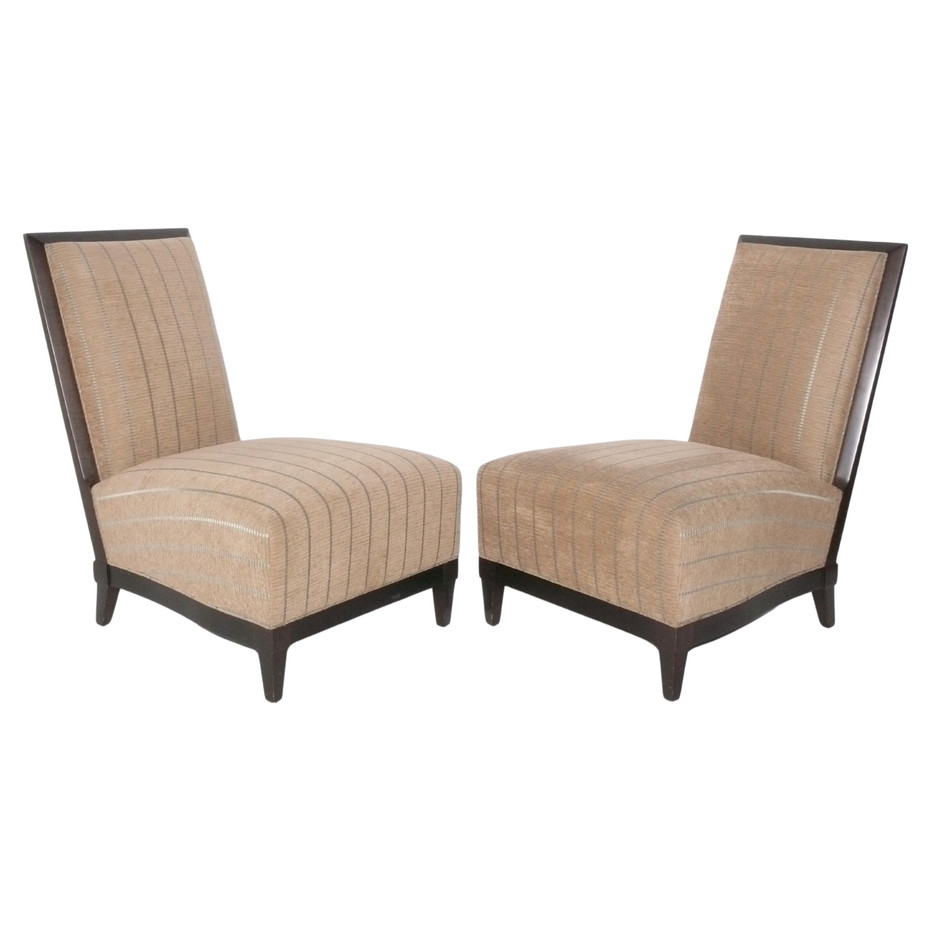 Donghia Pair of Slipper Lounge Chairs designed by John Hutton Mid Century Style For Sale