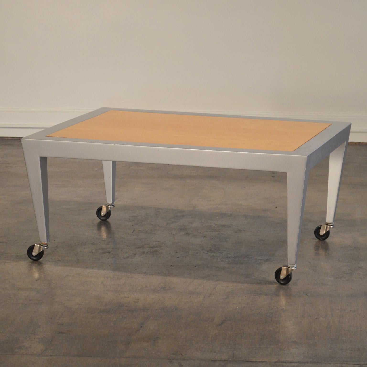 modern coffee table with wheels