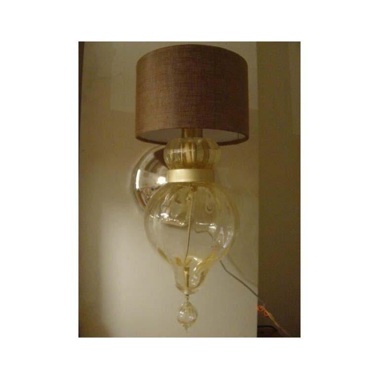 Modern Donghia Regina Sconce, Murano Glass in Gold Dust with Cylindrical Shade For Sale