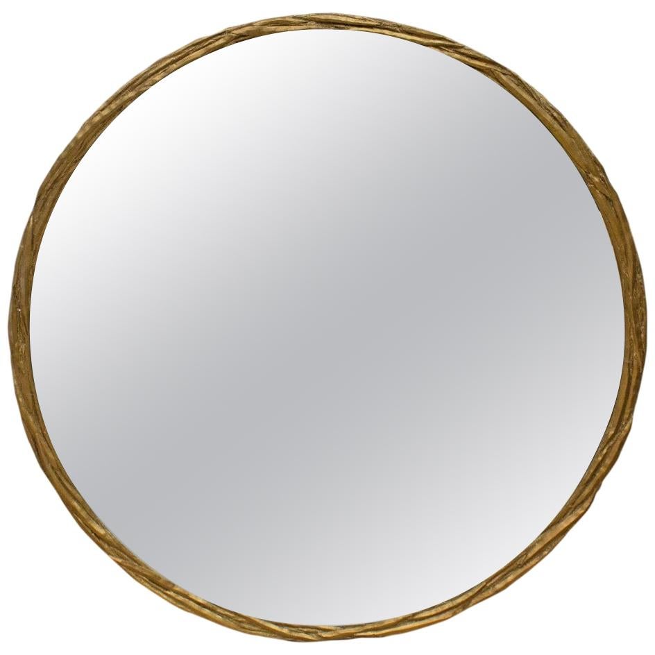 Donghia Round Brass Mirror at 1stDibs