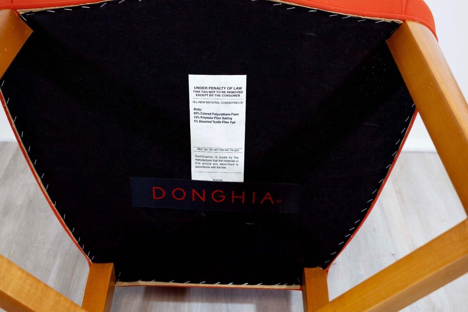Donghia Set of 4 Orange and Wood Side Chairs Mid Century Modern Contemporary (Ensemble de 4 chaises d'appoint en bois et orange) en vente 6