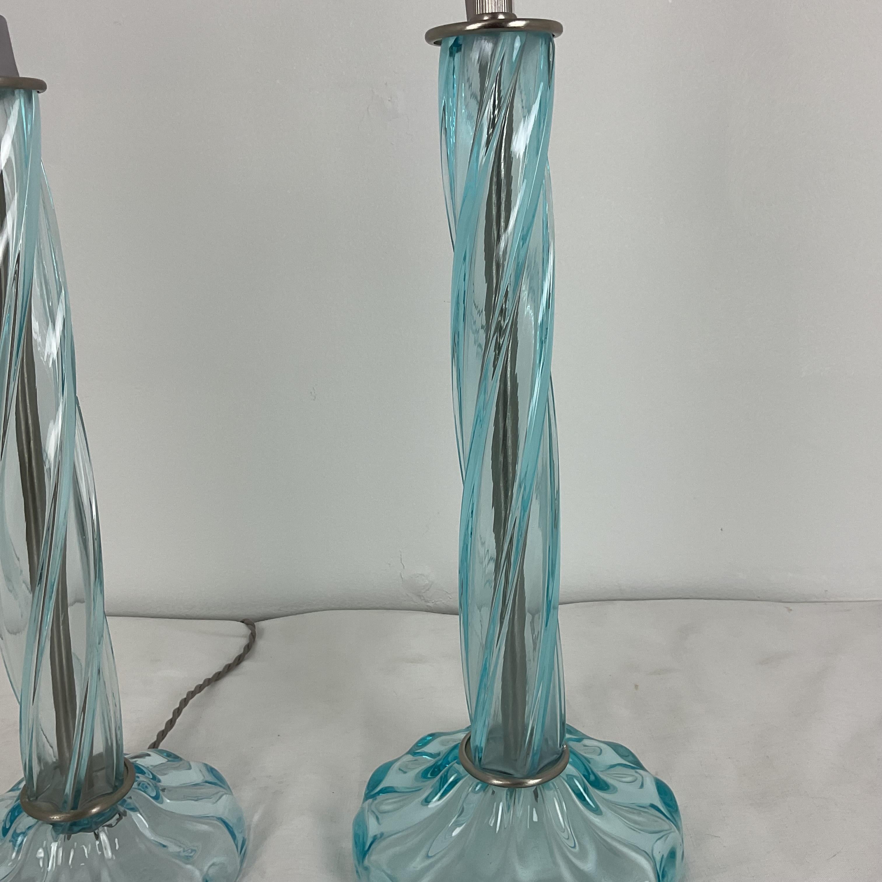 Lámparas de mesa de cristal de Murano firmadas por Donghia Moderno de mediados de siglo en venta